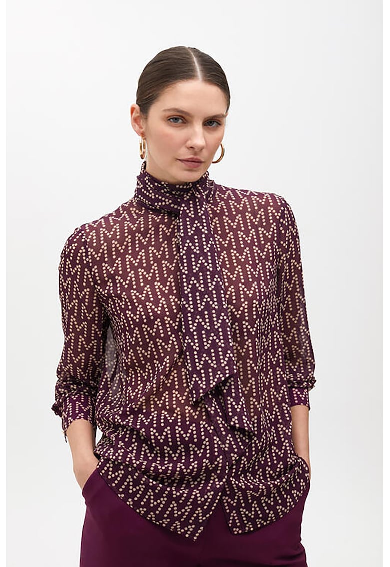 Camasa transparenta cu maneci lungi