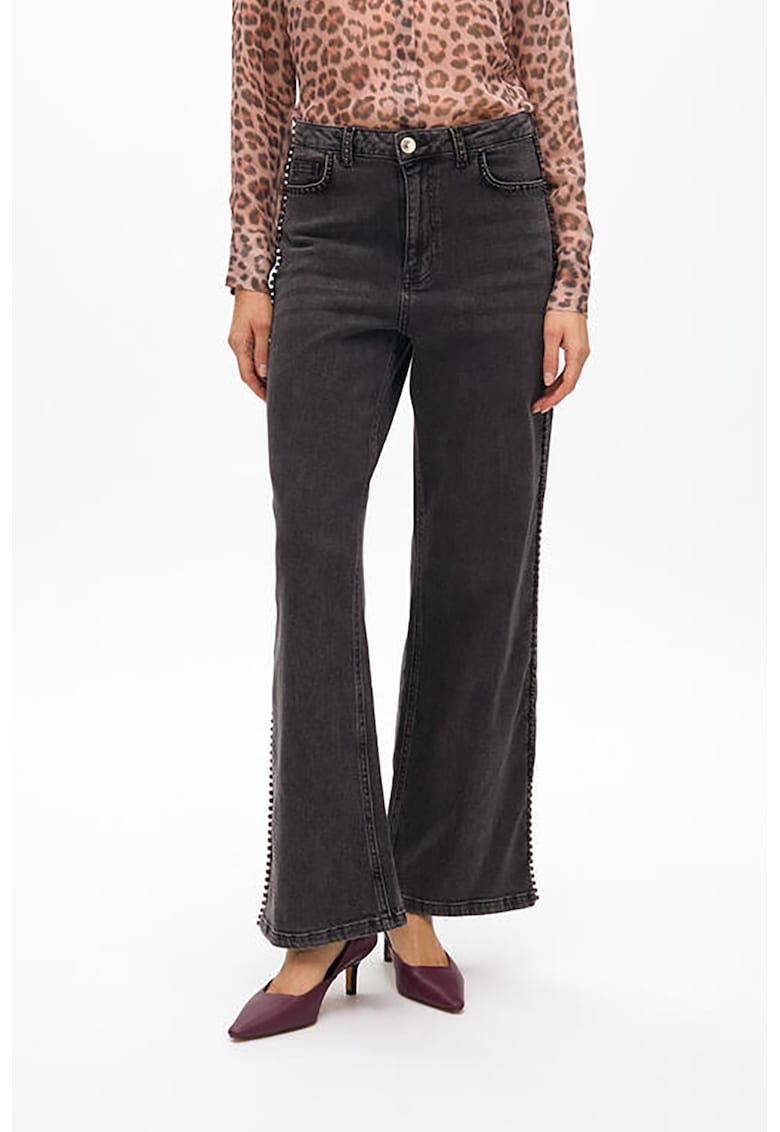 Blugi din amestec de lyocell cu strasuri Blugi din amestec de lyocell cu strasuri