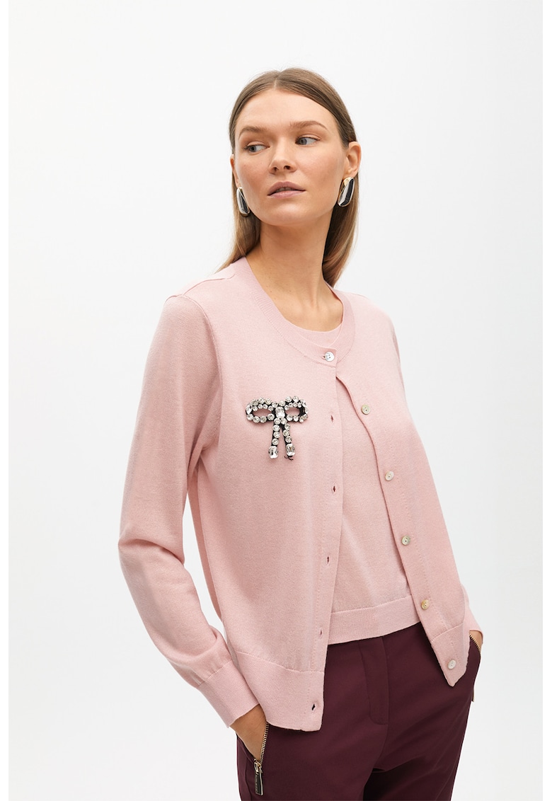 Cardigan din amestec de lana merinos