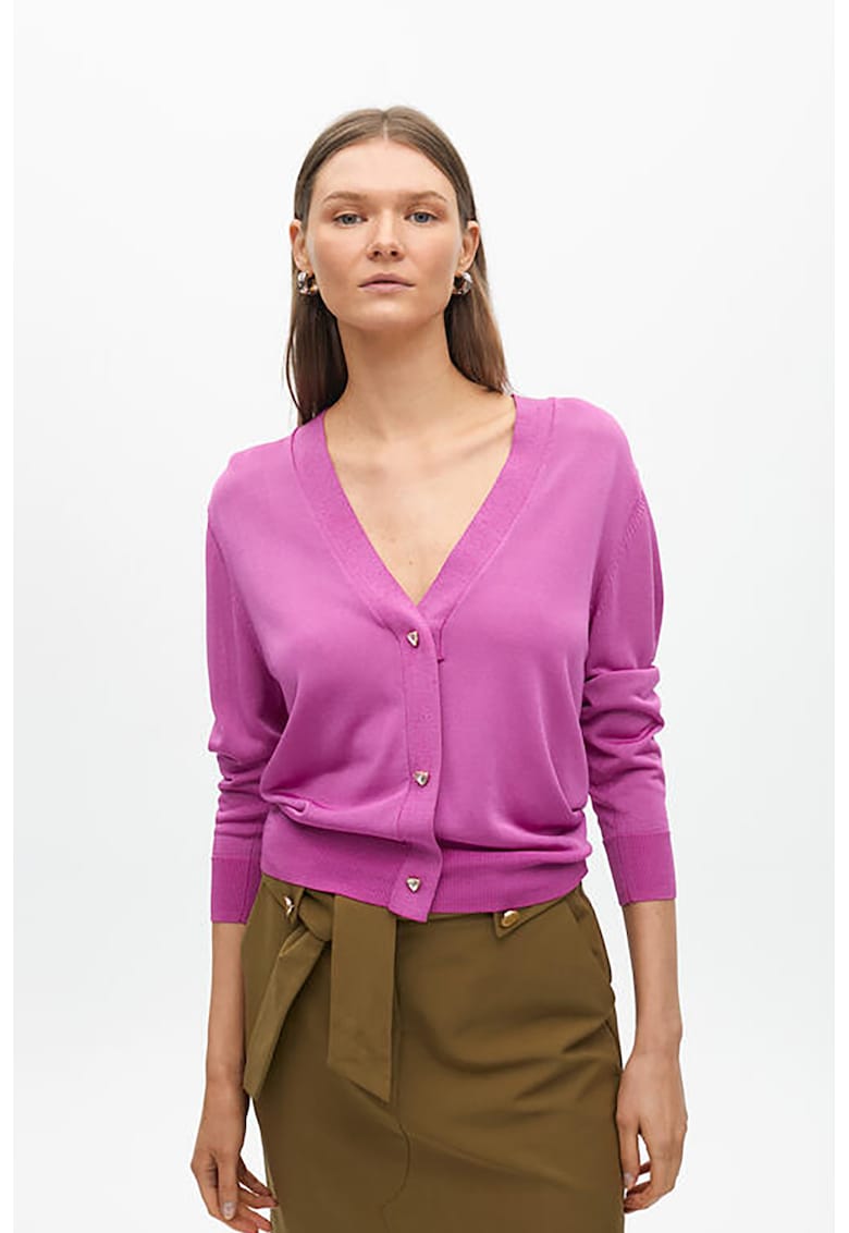 Cardigan cu decolteu in V si nasturi