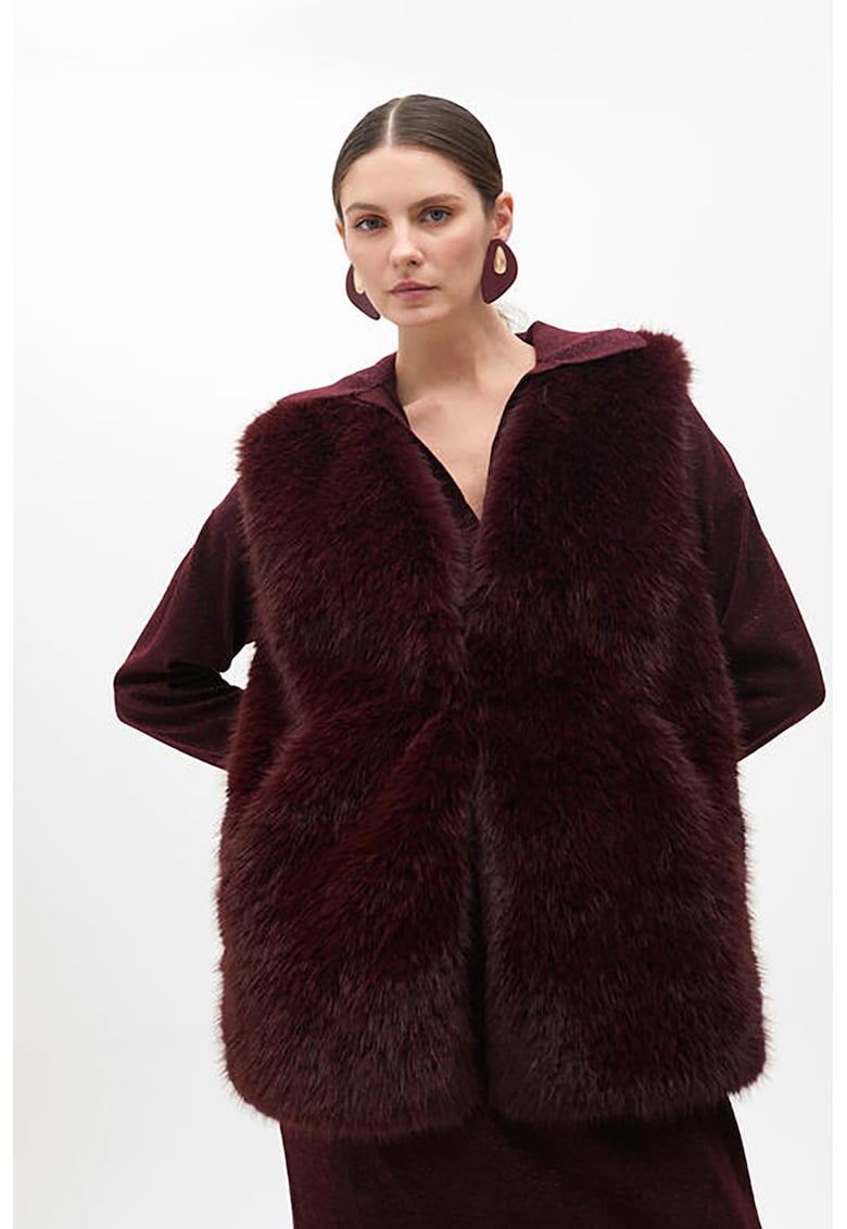 Vesta supradimensionata din blana sintetica