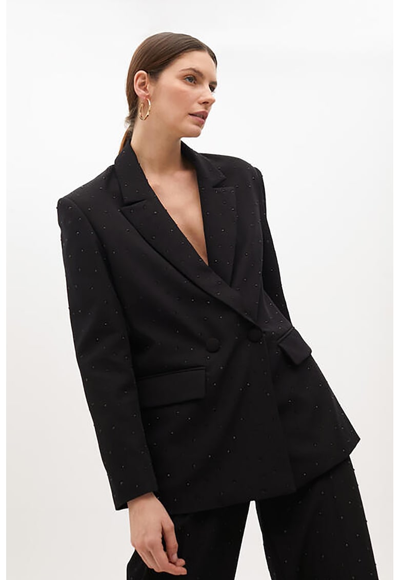 Sacou supradimensionat cu doua randuri de nasturi