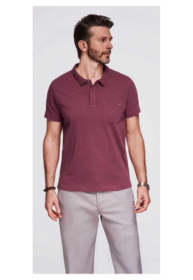 Tricou polo clasic din tricot de bumbac  OM-POWS-0142