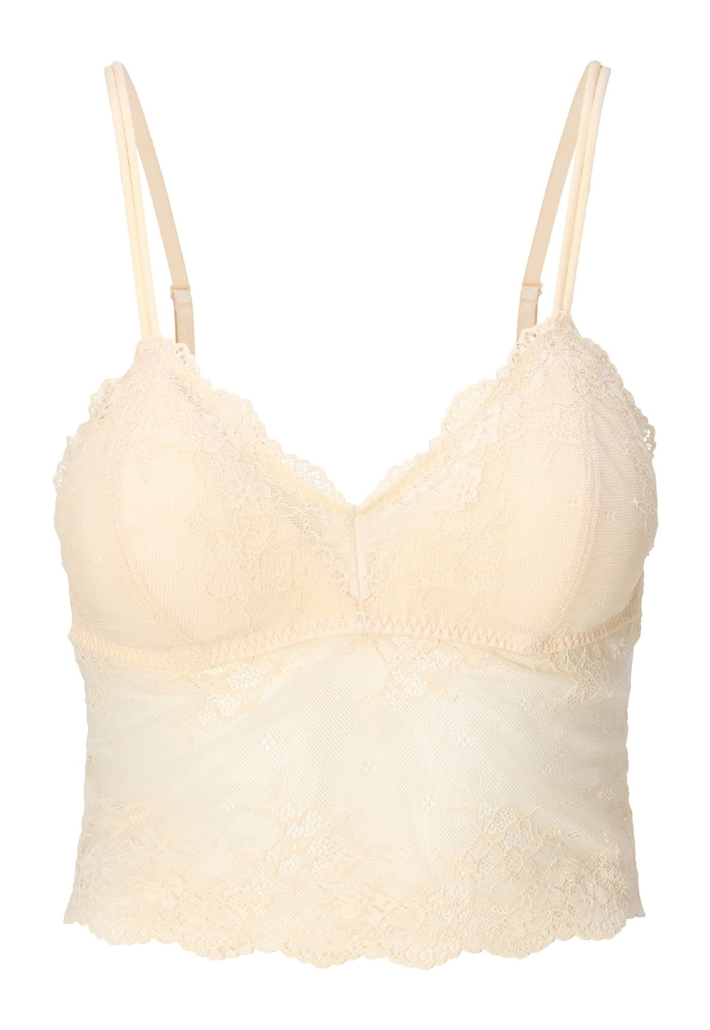 LingaDore Top crop din dantela Daily - Alb fildes