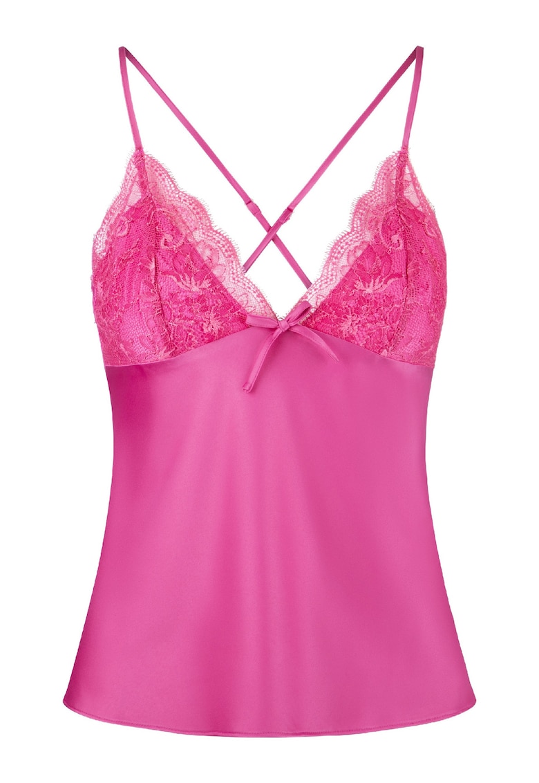 Top de pijama cu bretele incrucisate - Roz