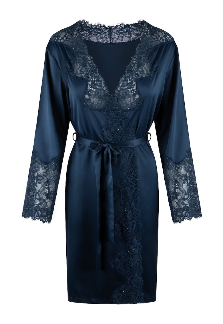 Chimono din satin cu cordon in talie