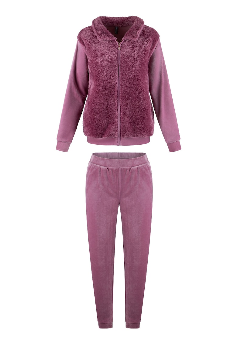 Pijama regular fit cu fermoar