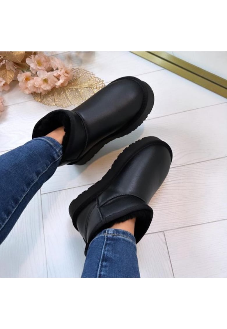 Ghete negre din piele naturala B-W5828-1 118 47