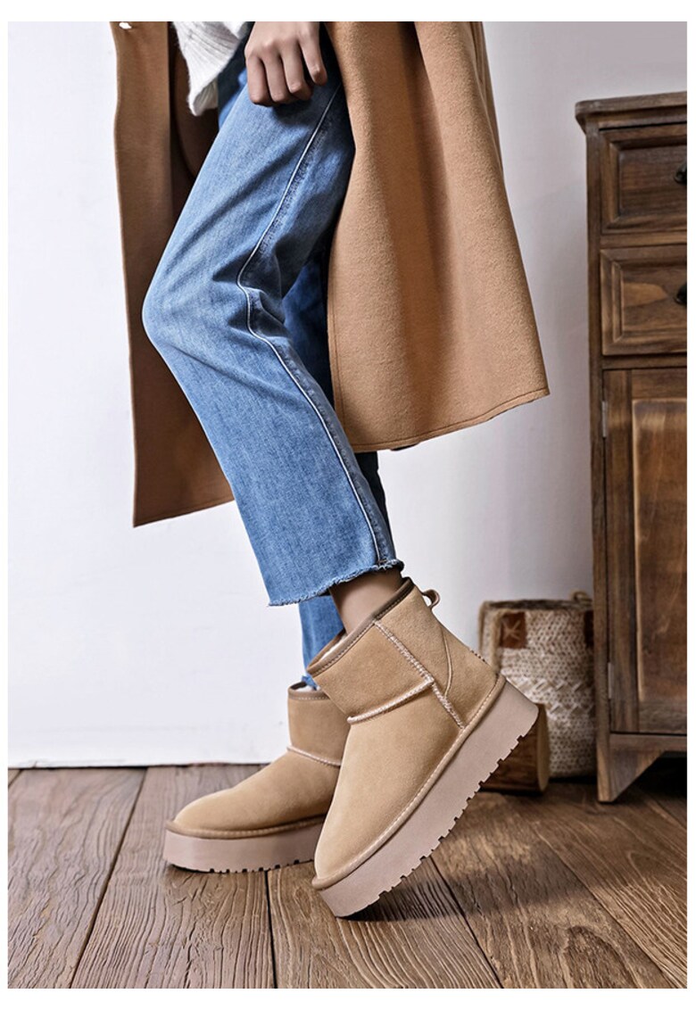 Ghete bej din piele naturala JB1925 117 37 - Bej