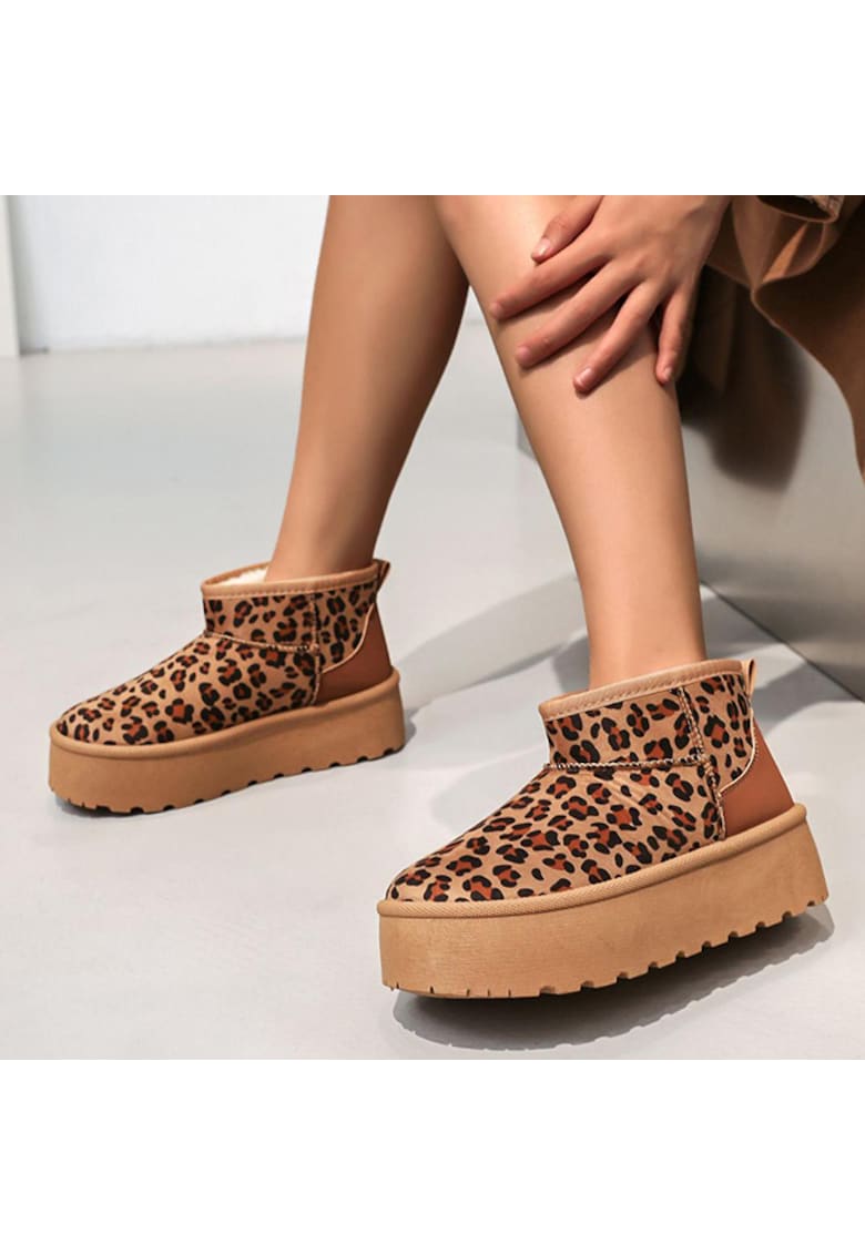 Ghete leopard print tip UGG cu talpa groasa LT33-15 113 16212