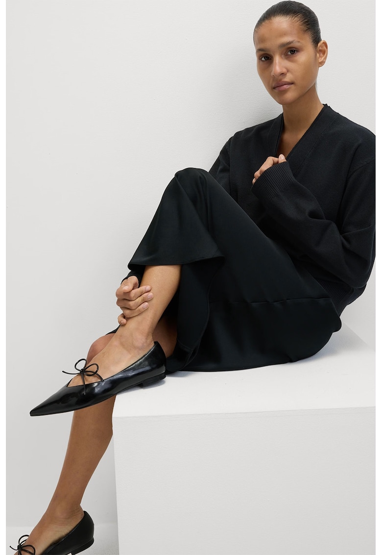 Pulover din amestec de lana cu decolteu in V