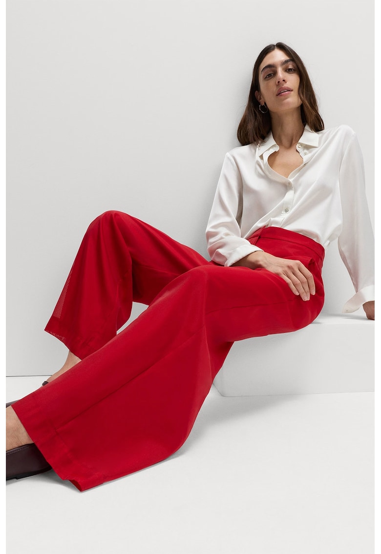 Pantaloni cu croiala ampla - Rosu