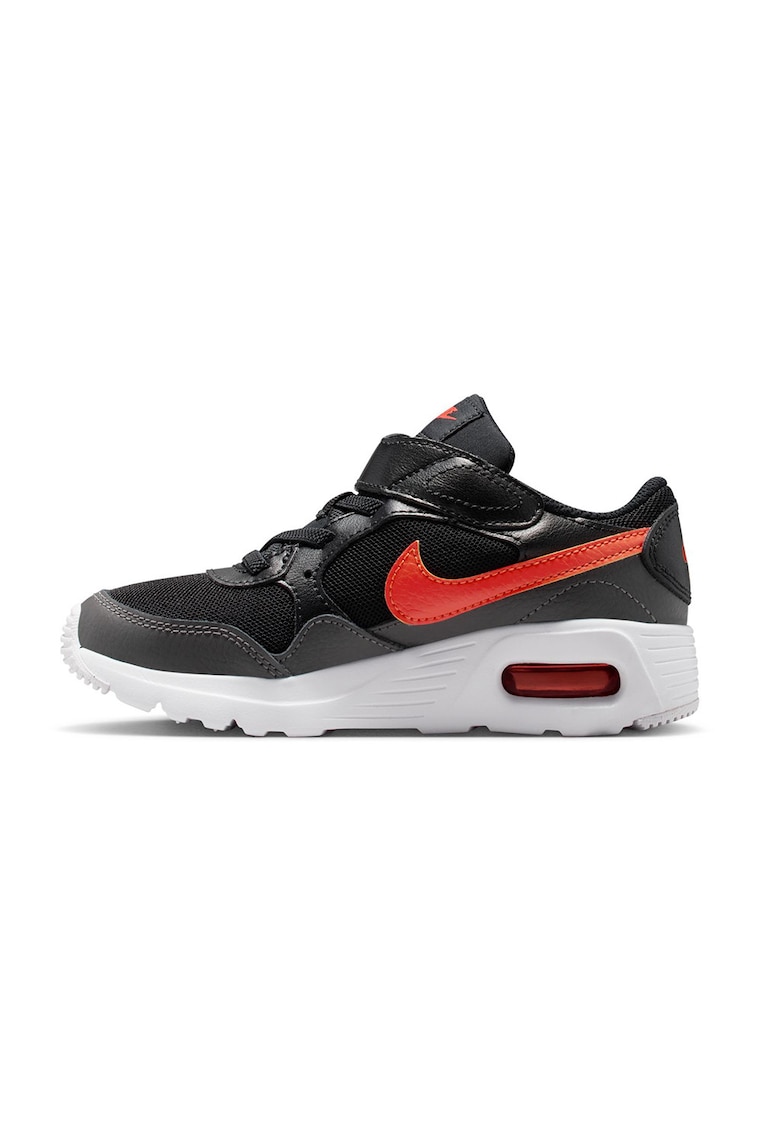 Pantofi sport cu piele si velcro Air Max SC - Negru/Portocaliu mandarina