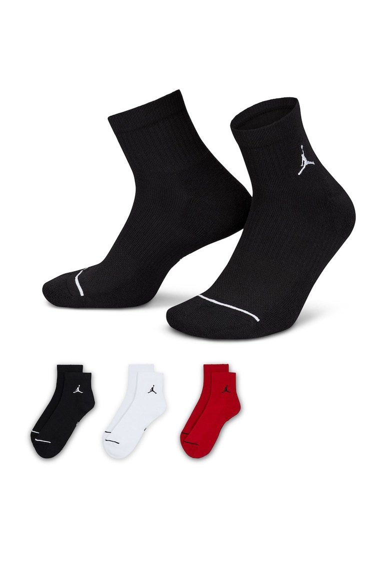 Set de sosete unisex pentru baschet - 3 perechi - Rosu/Alb/Negru