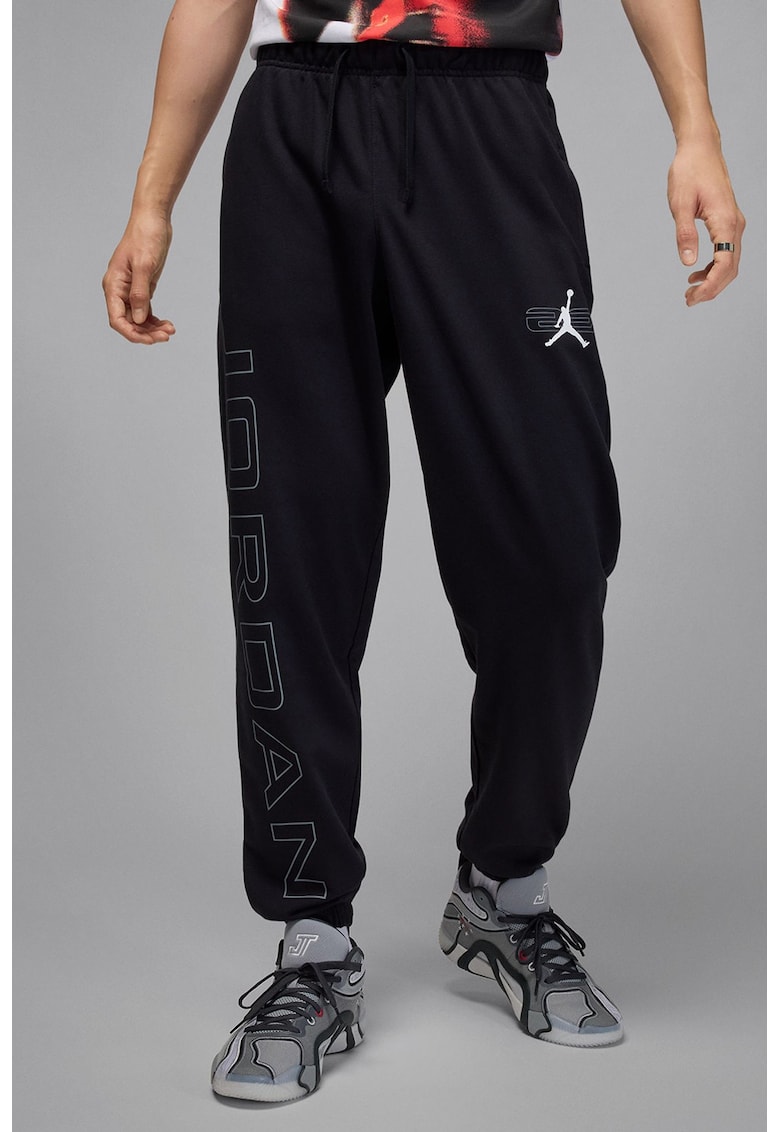 Pantaloni de trening cu snur de ajustare in talie - Negru