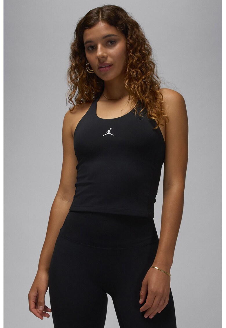 Top cu detaliu logo pentru baschet - Alb/Negru