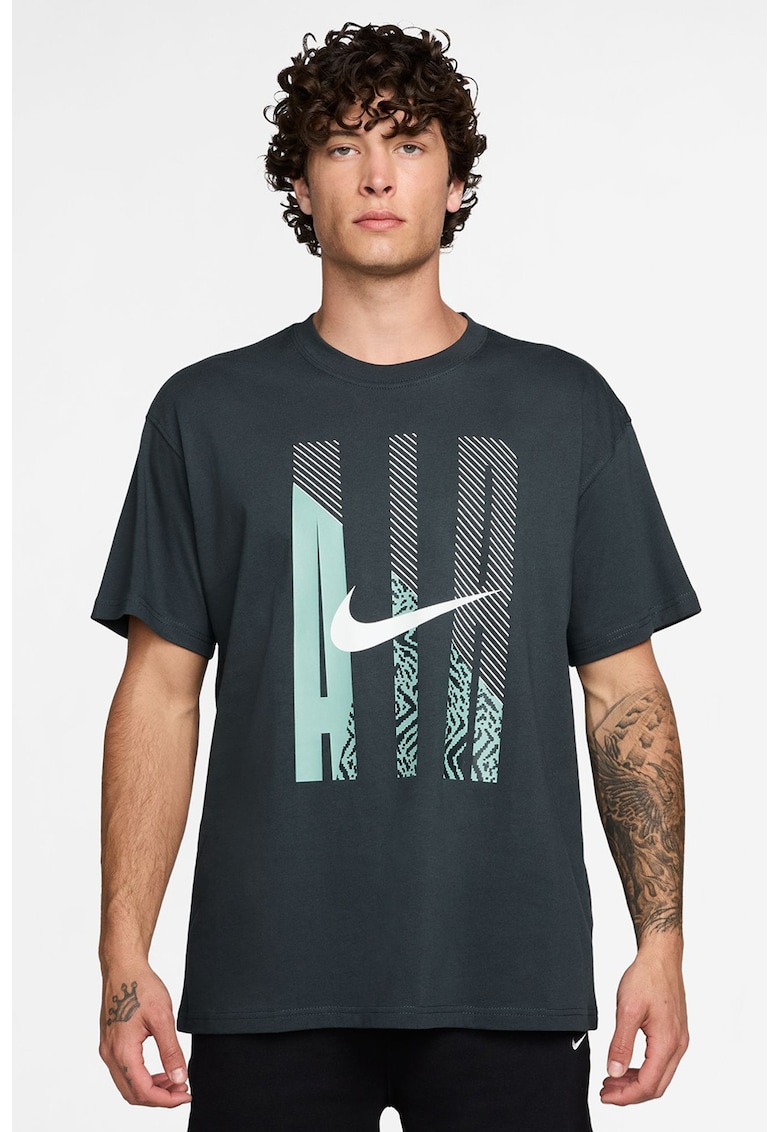 Tricou lejer din bumbac cu decolteu la baza gatului