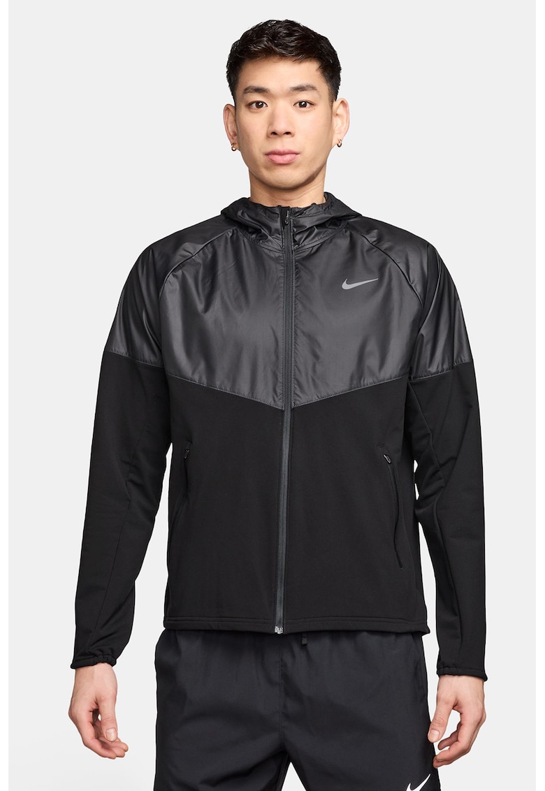 Jacheta cu fermoar - pentru antrenament Miler - Negru/Gri inchis
