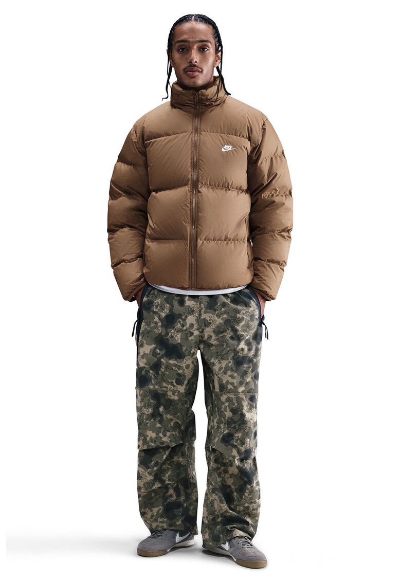 Geaca cu vatelina si buzunare cu fermoar - Maro deschis