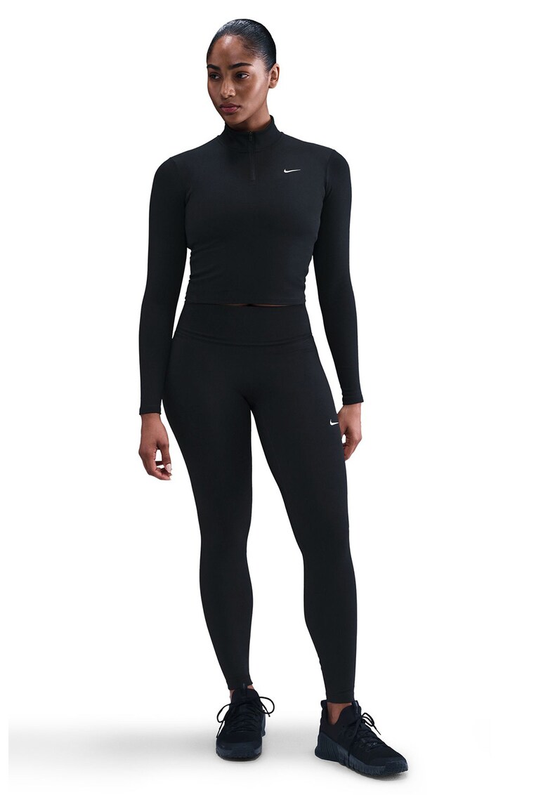 Bluza crop pentru antrenament One - Negru