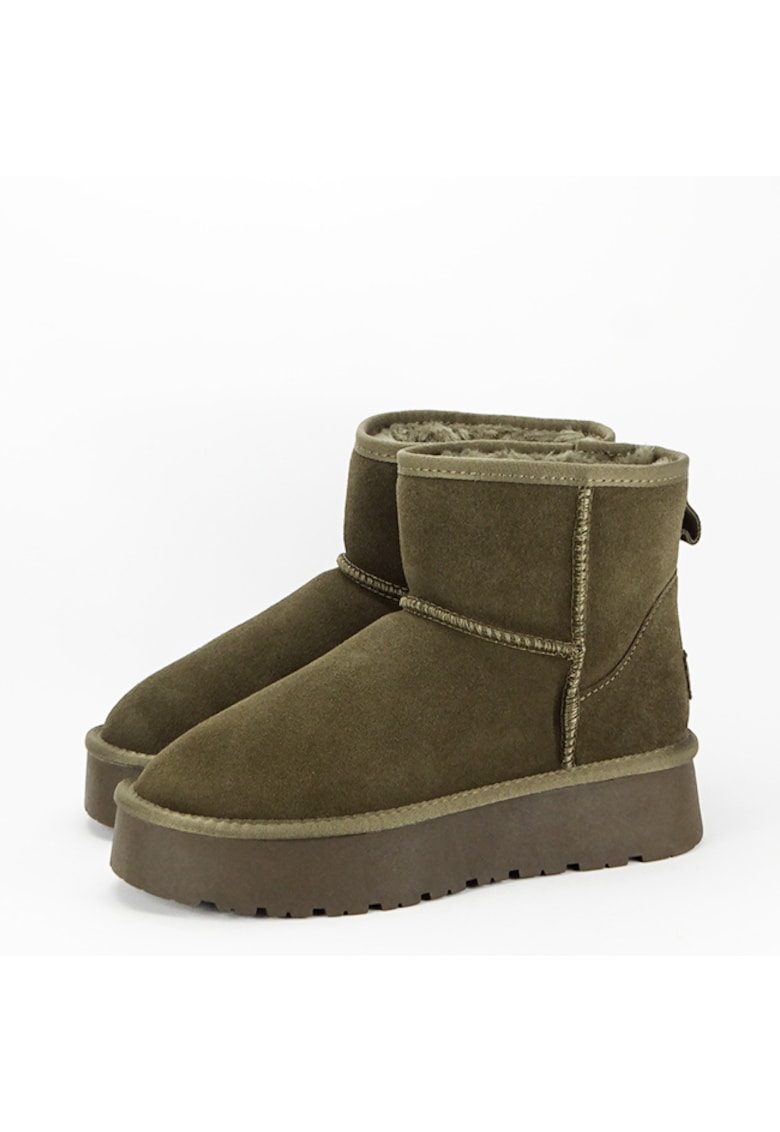 Ghete din piele naturala kaki B-JB1925 117 3 - Kaki