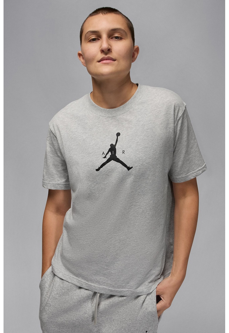 Tricou din bumbac pentru baschet Jumpman - Gri deschis melange