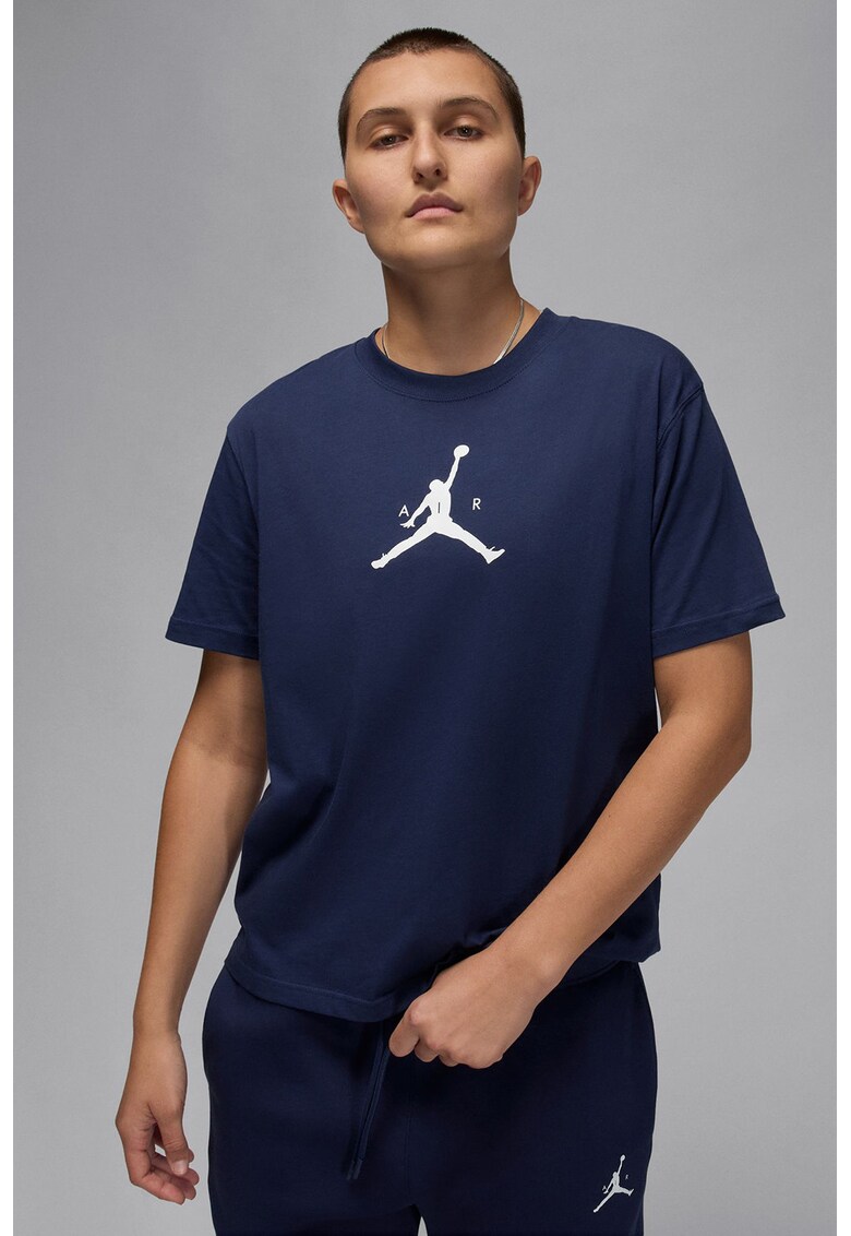 Tricou din bumbac pentru baschet Jumpman - Bleumarin