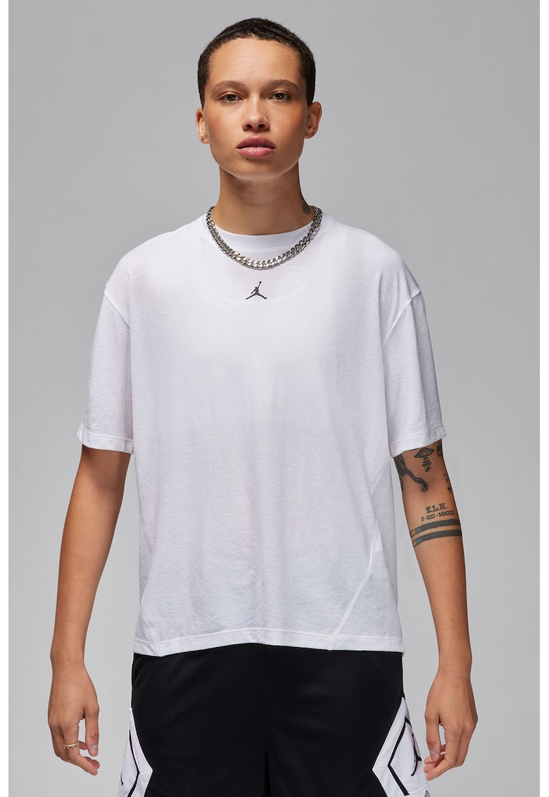 Tricou regular fit cu logo - Alb optic