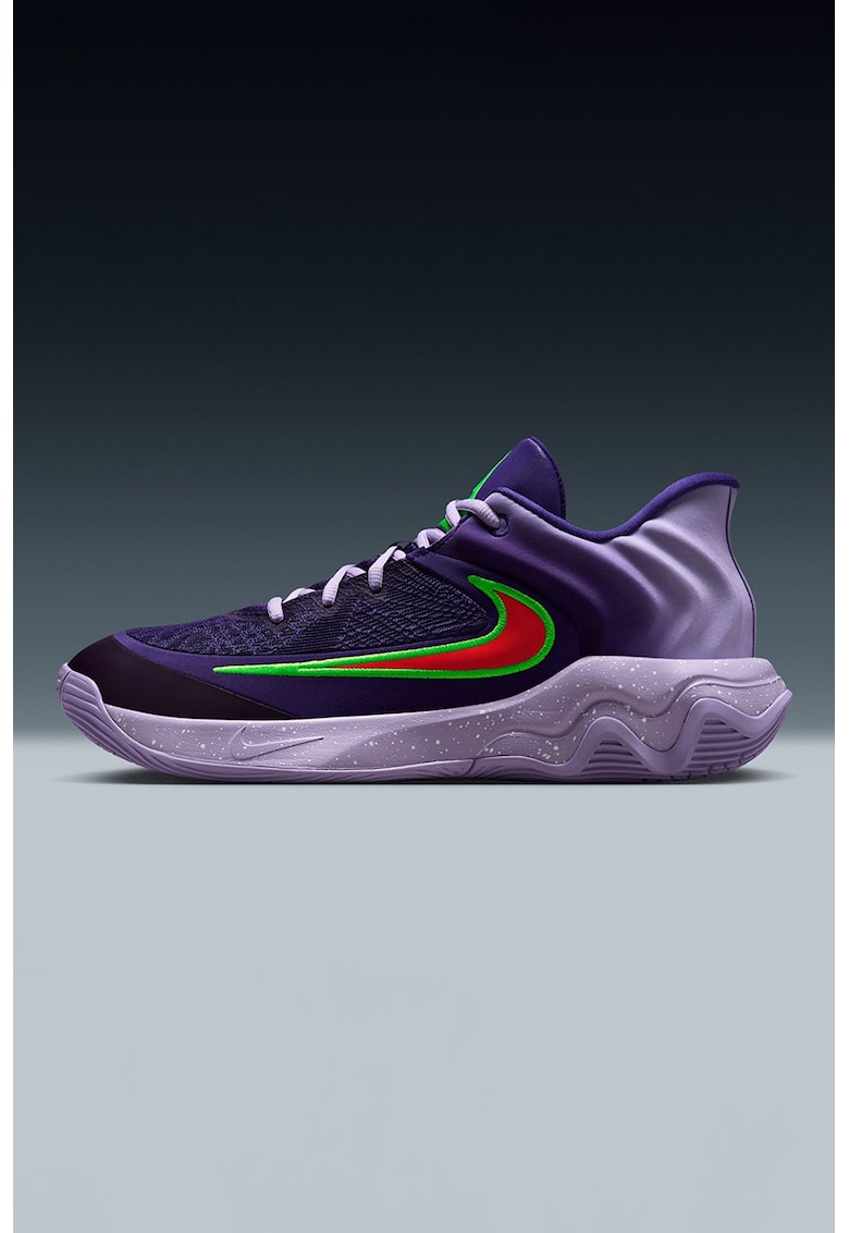 Pantofi Giannis Immortality 4 cu logo contrastant - pentru baschet - Rosu/Violet/Verde electric