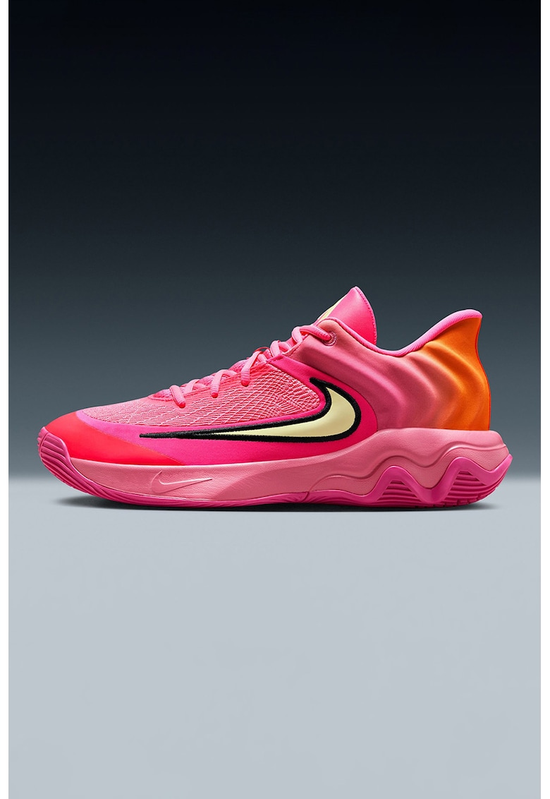 Pantofi Giannis Immortality 4 cu logo contrastant - pentru baschet - Roz aprins/Galben pal/Portocaliu mandarina