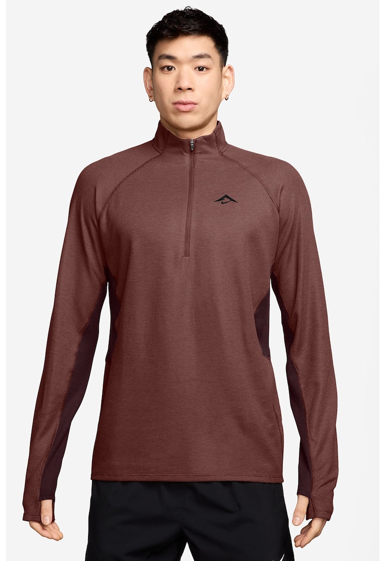 Bluza cu fermoar scurt pentru alergare pe teren accidentat