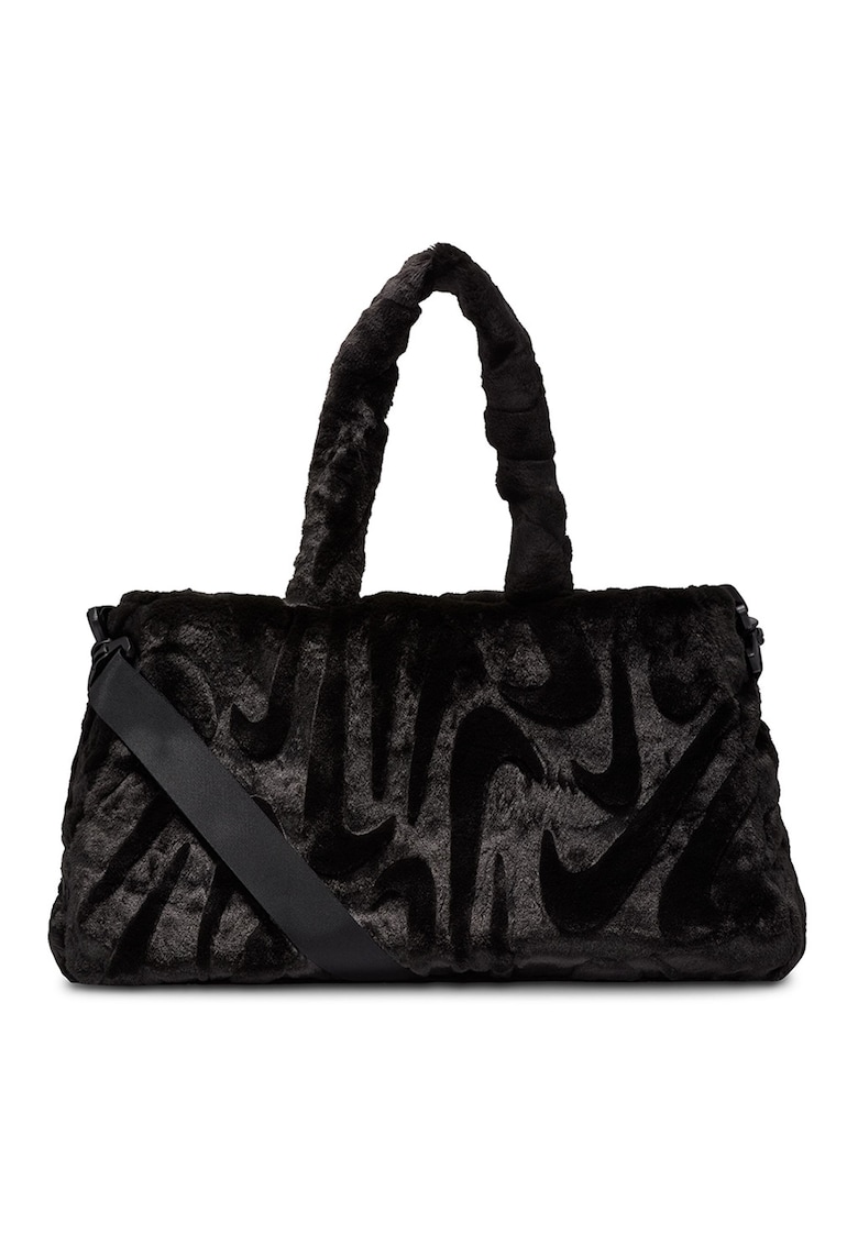 Geanta din blana sintetica cu maner - Negru