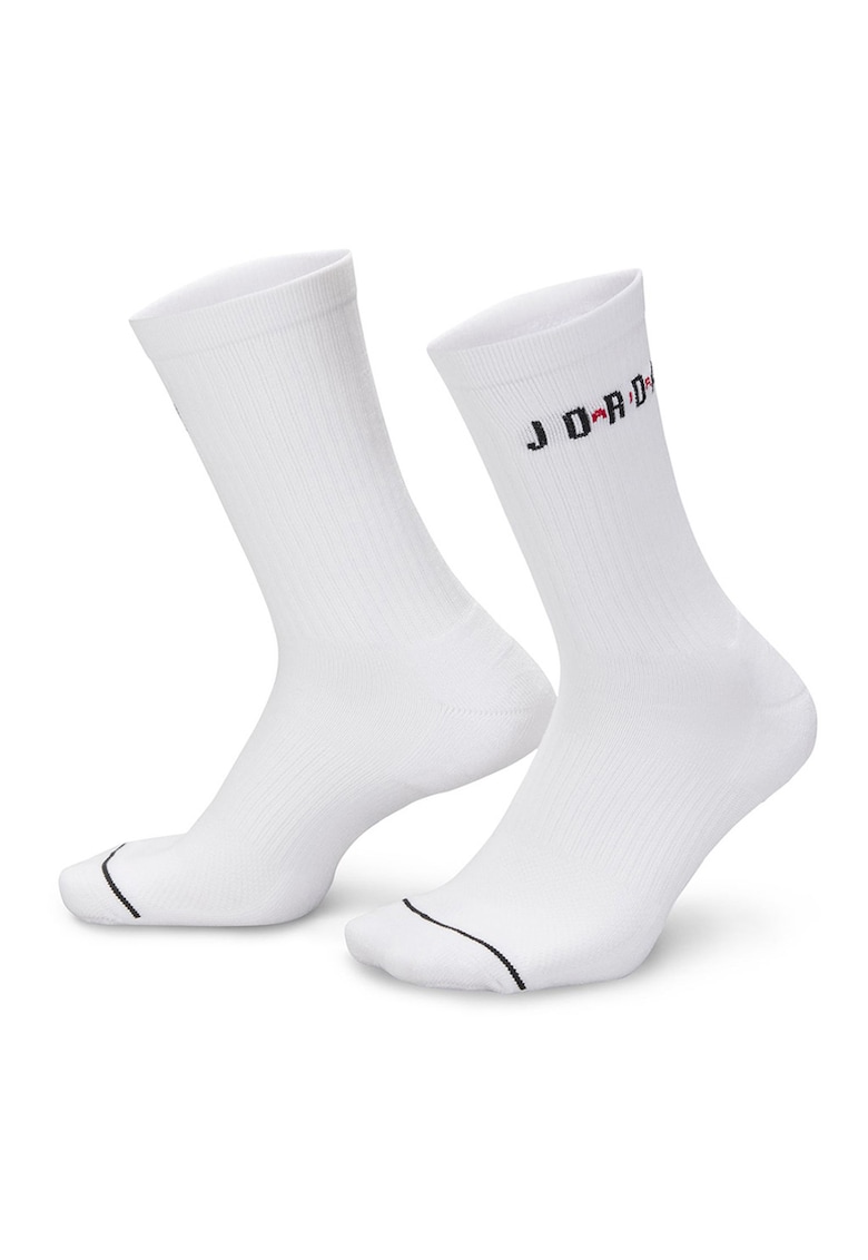 Set de sosete lungi pentru baschet Jordan - 6 perechi - Negru stins/Alb optic