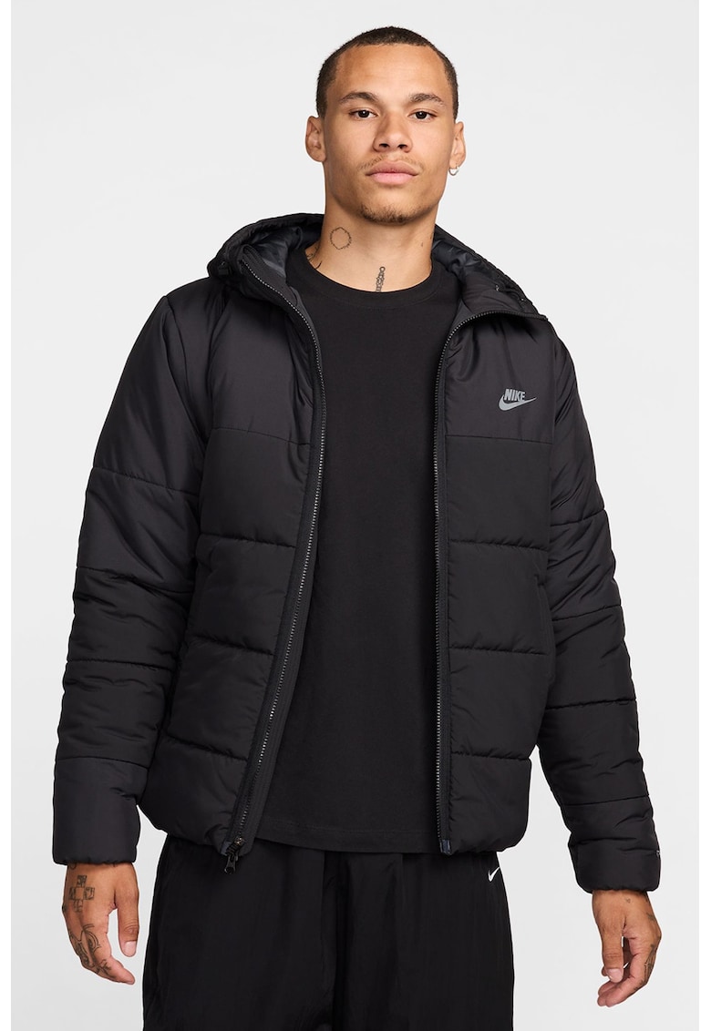 Geaca cu gluga si vatelina - Negru