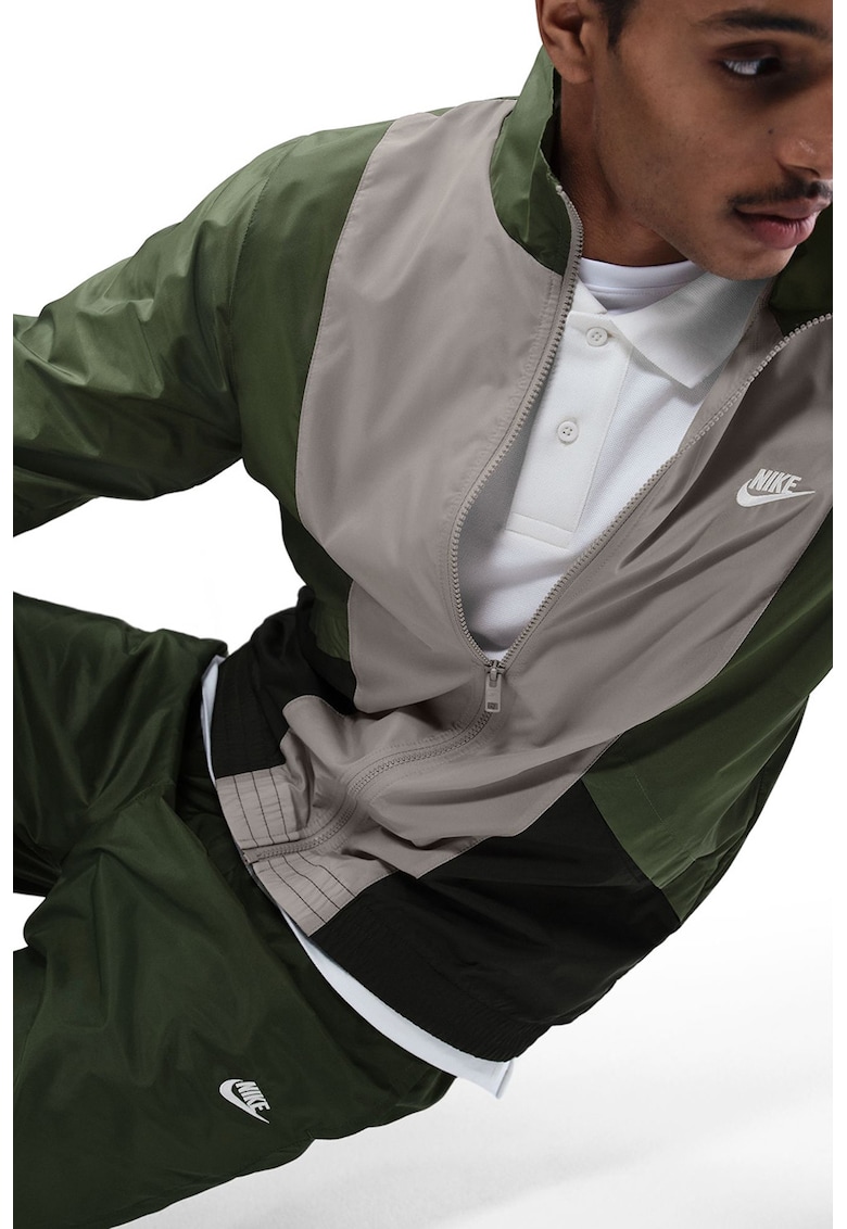 Trening relaxed fit cu buzunare Club - Gri deschis/Verde masliniu