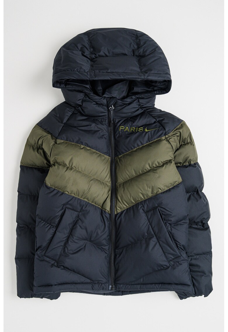 Geaca cu gluga pentru fotbal Paris Saint-Germain - Negru/Kaki inchis