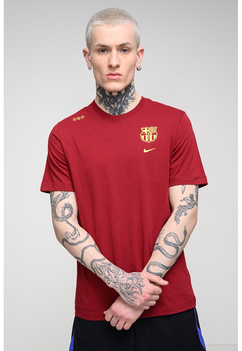 Tricou cu imprimeu pentru fotbal FC Barcelona - Visiniu