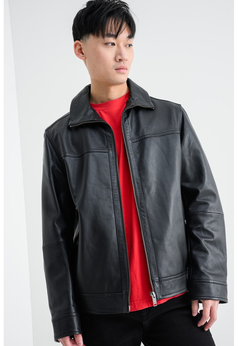 Jacheta-camasa din piele cu fermoar Jorest