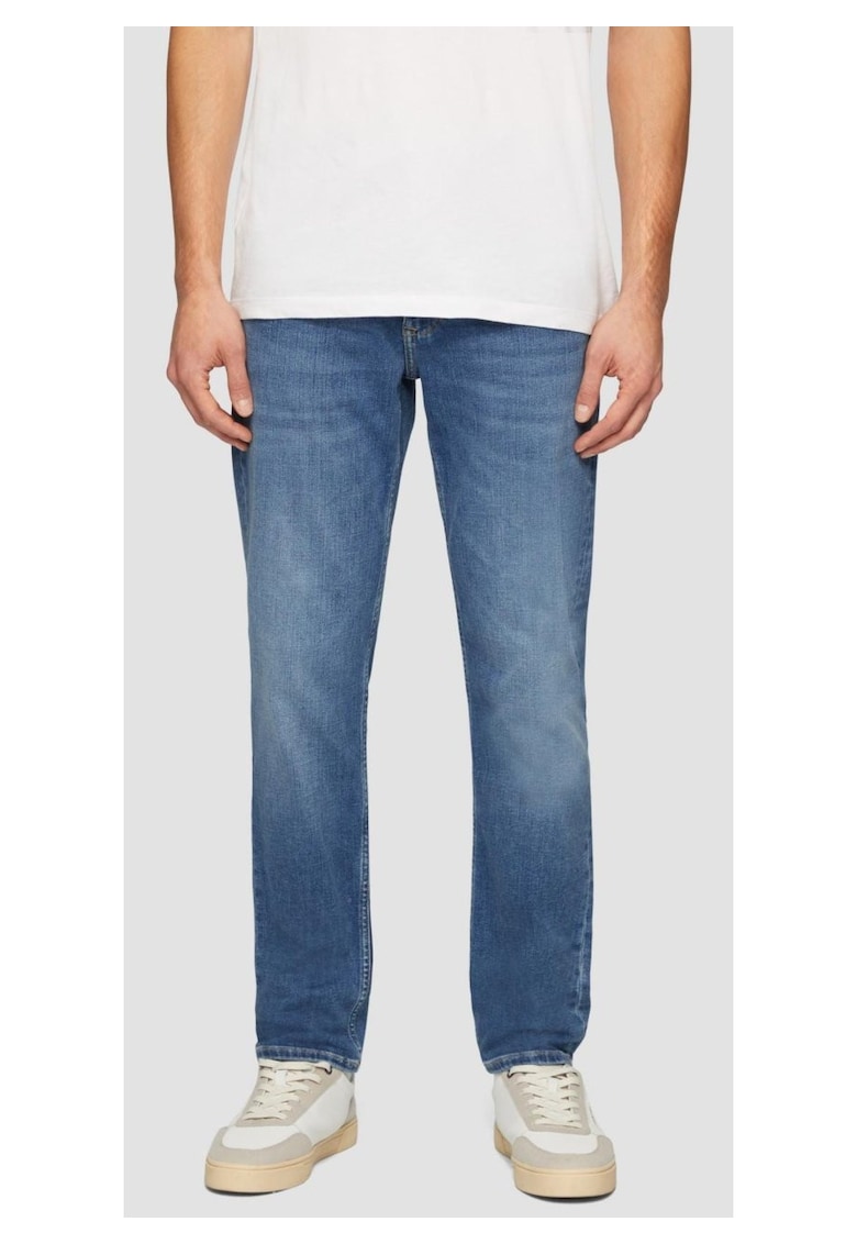 Blugi barbati Nelio - cu talie medie - croiala Slim Fit - Slim Leg - Albastru inchis