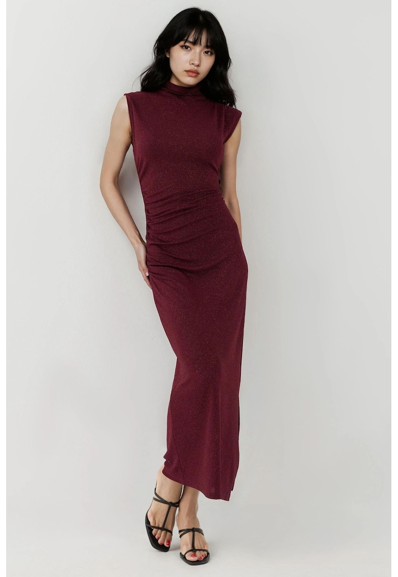 Rochie midi dama - mulata - tricot - visiniu