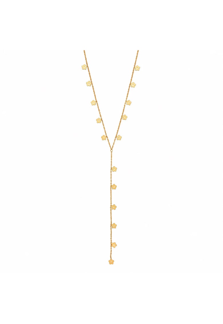 Pursehuit Colier auriu - din otel inoxidabil - suflat cu aur 18k - cu floricele - Dylan C1