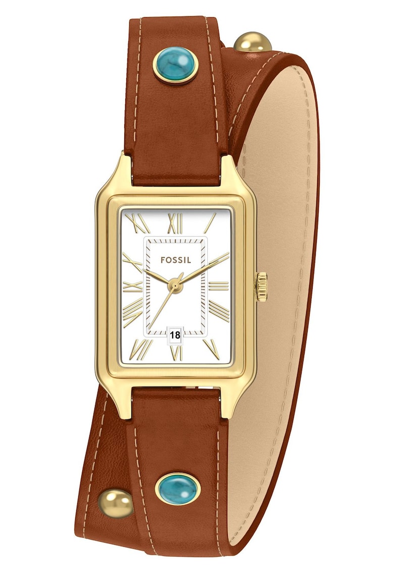 Ceas dama - ES5418 - cadran auriu - curea din piele maro - rezistent la apa 5 ATM