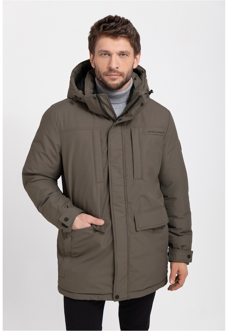 Geaca de iarna impermeabila cu gluga detasabila - barbati - J-Heros - Maro