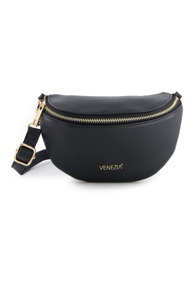 Venezia Geanta crossbody din piele naturala cu logo metalic
