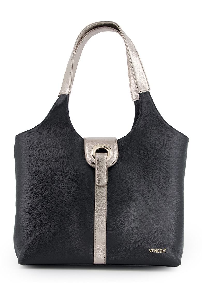 Geanta Shopper - piele naturala - 32x35x9cm - Negru