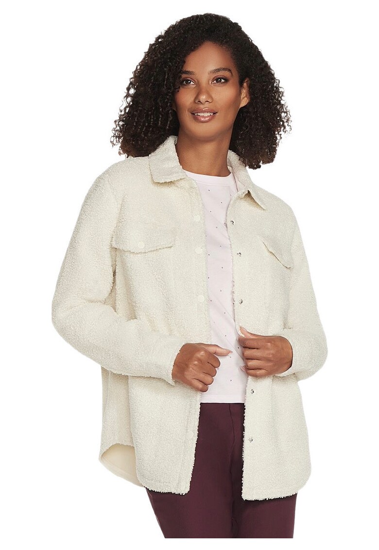 Geaca femei Sherpa Shacket - Alb - Alb