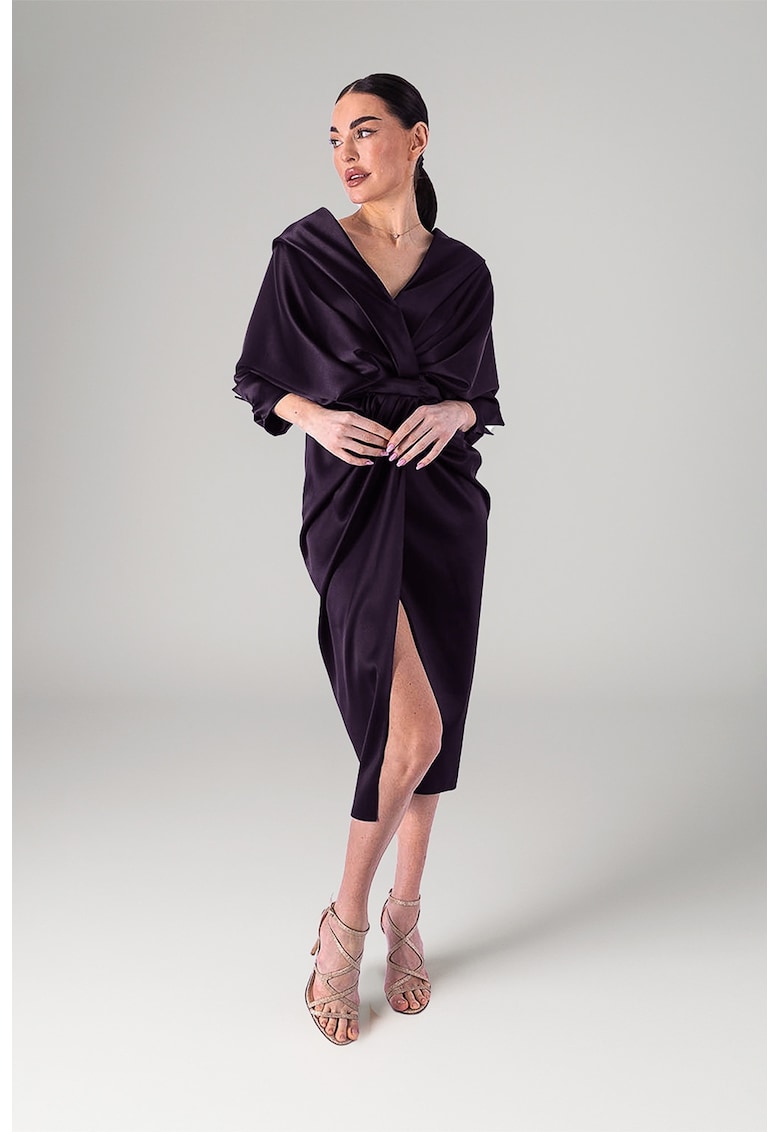 Rochie din satin cu aspect drapat