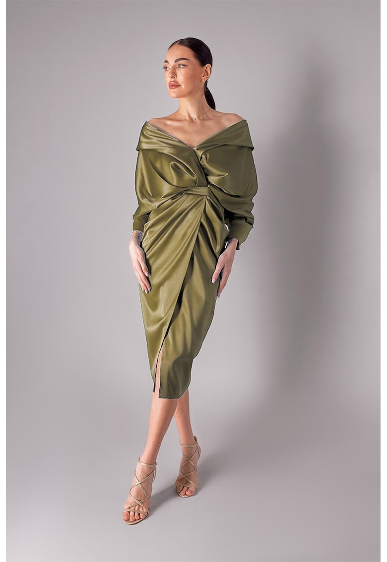 Rochie din satin cu aspect drapat