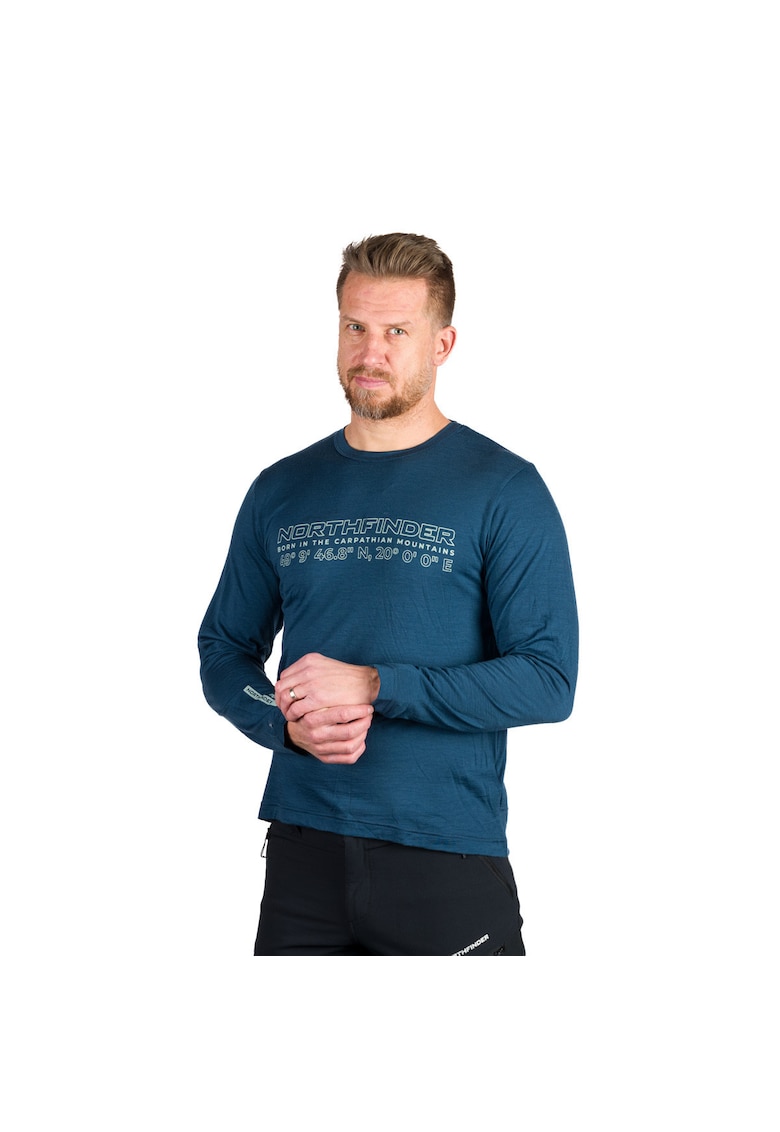 Bluza lana merino barbati Erneszt - Albastru inchis