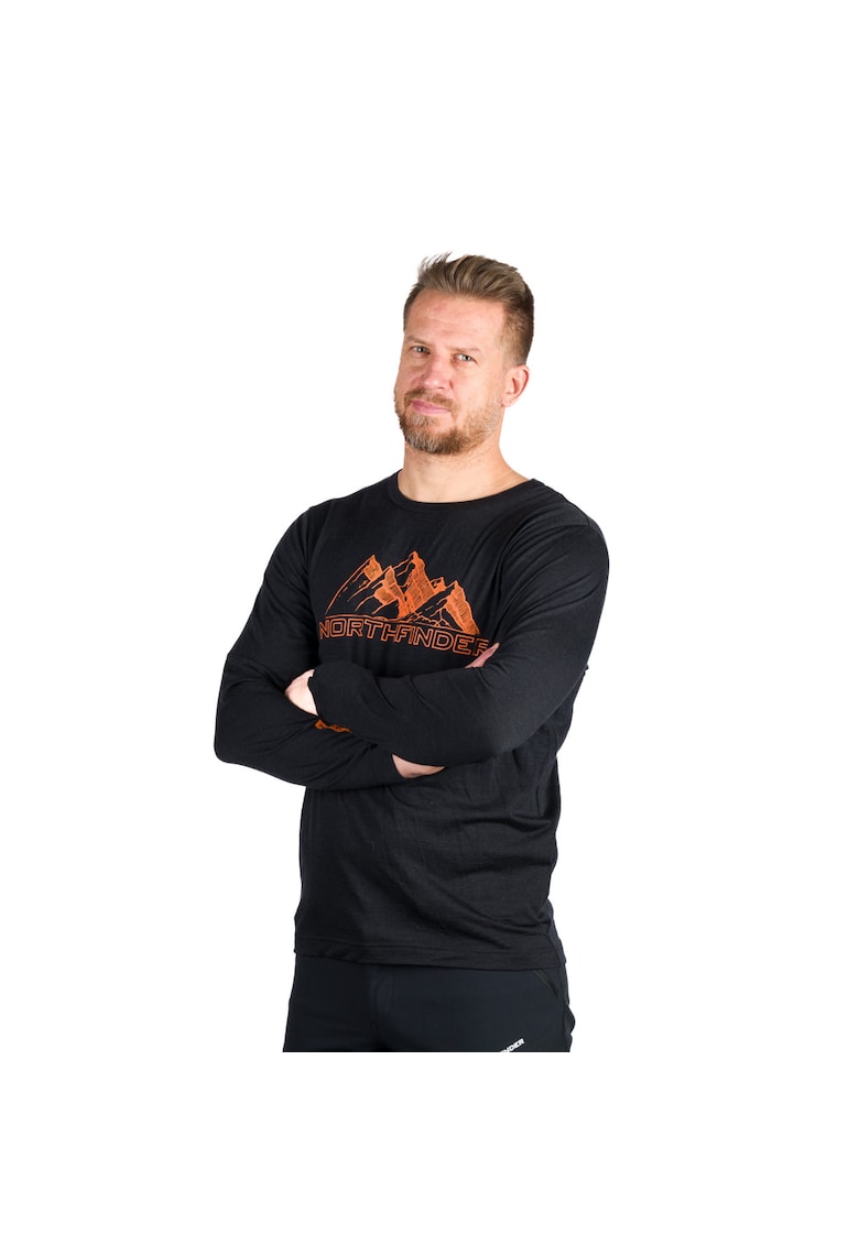 Bluza lana merino barbati Erneszt - Negru